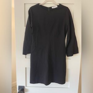 Black everlane dress with flare sleeves